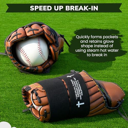 Simgoing Christian Cross Softball Glove Wrap with Bible Verse Speeds Up Break in Process Baseball & Softball Elastic Mitt Glove Strap Band Keep Pocket Formed Ideal for Players of All Ages - style: Christian Style