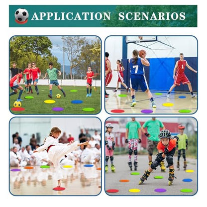 LAZR Non Slip Agility Marker Aggregate Dots 4.72 inch 9 inch Floor Dot Marker for Classroom Dance Sports Football Basketball Speed Agility Training