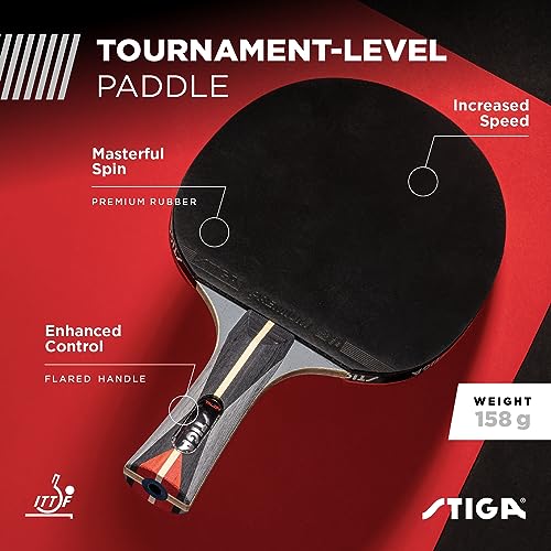 STIGA Ping Pong Paddles - 2mm Tournament-Approved Sponge - Flared Handle for Enhanced Control - Competitive Table Tennis Racket for Family Fun - Multiple Styles & Performance Levels Available - style: Talon