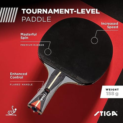 STIGA Ping Pong Paddles - 2mm Tournament-Approved Sponge - Flared Handle for Enhanced Control - Competitive Table Tennis Racket for Family Fun - Multiple Styles & Performance Levels Available - style: Talon