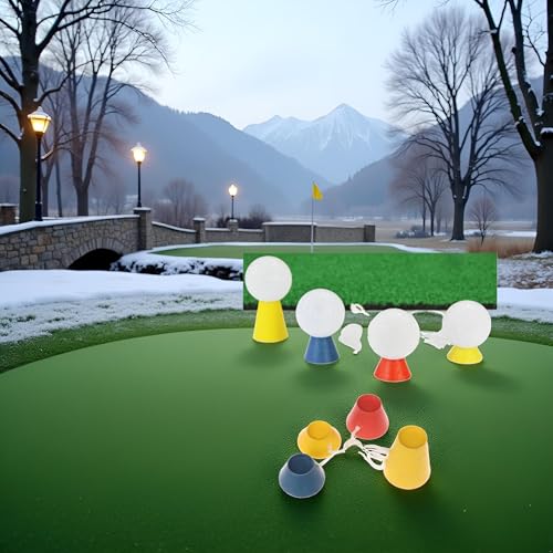 1 Set Winter Golf Tees,Rubber Golf Tees with 4 Different Heights for Frosty Days Hard Ground Home Driving Range Mat Training Practice Kits,Prevent Loss Golf Ball Holder,Golf Accessory