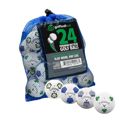 Recycled Golf Balls for Callaway Chromesoft Truvis Mix - Used Golf Balls Bulk 3A Good Condition – Includes Mesh Bag – (24-48) Pack, White