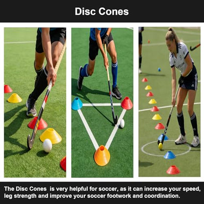 Hockey Training Equipment, Non-Slip Dribbling Training Mat, Indoor/Outdoor Field Trainer, Practice Aids to Improve Speed, Ball Control and Coordination, Includes Resistance Bands and Cones - size: 35"*59"