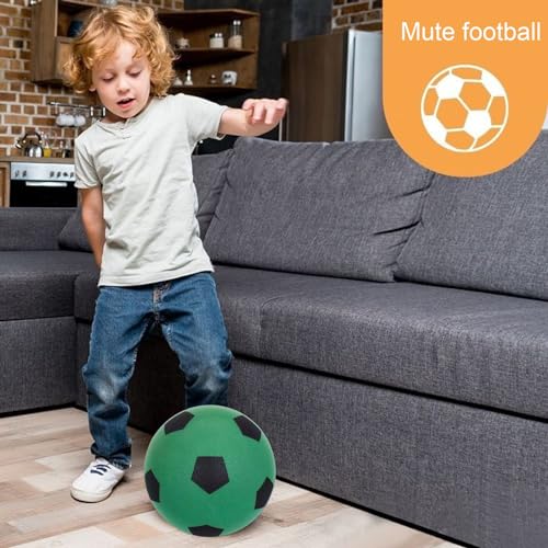 Silent Soccer Ball, Indoor Soccer Ball Training Ball High Density Foam Soccer Ball for Inside Home and Yard, Washable No Noise Soft and Safe Soccer Bouncing Ball Gift for Kids