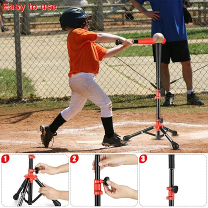 BaseGoal Baseball Tee for Kids,Youth Stand Set,Teeball Set,Youth Baseball,Softball Batting Tee Set,Easy Adjustable Height - style: Kids Baseball Tee-A