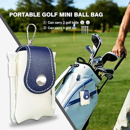 Golf Essentials Accessories Set for Men – Golf Towel, Golf Impact Stickers, Ball Marker with Pen, Cleaning Brush, Golf Balls & Tee Holder, Tee Alignment Tool – Thoughtful Golf Gift Set