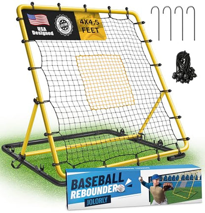 Heavy Duty Baseball Rebounder Net Fielding Trainer Pro Softball Pitch Back Bounce Pitchback for Ground, Line Drive, Fly Ball Return Settings