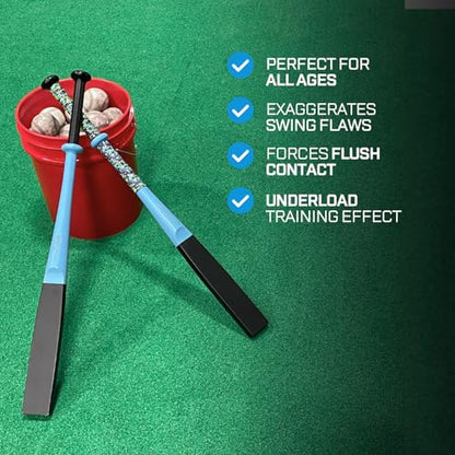 SplitSwing – 4-in-1 Baseball & Softball Swing Trainer – Flat Bat, Split Grip, Half Bat, Underload Batting Aid. Baseball Training For All Levels. Makes Hard Contact Feel Automatic.