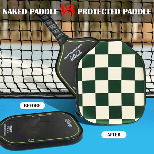 Pickleball Paddle Cover, Neoprene Racket Sleeve with Zipper, 11.8" * 9.05" Soft & Durable Pickleball Paddle Protection Cover 1Pc & 2 Pcs - color: Green 1 Pc