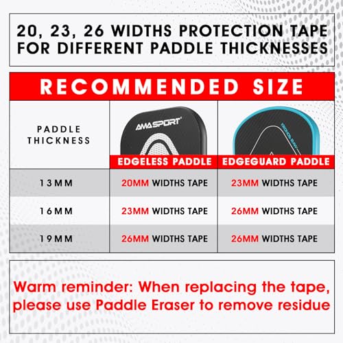PICKLETECH Pickleball Paddle Protection Tape - Paddle Head Edge Guard - Racket Edge Protection Tape -Fit Perfectly Curved Edge -No Wrinkling - color: White Grid, size: Width 20mm