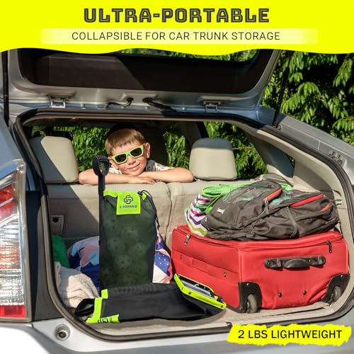 Lightweight Tennis Ball Hopper – Holds 50+ Tennis Balls or 40+ Pickleballs | Durable Steel Frame | Portable Adjustable Ball Picker for Hard Court, Clay, Grass - color: Green