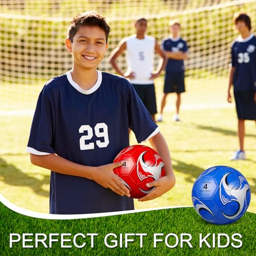 Libima 13 Pcs Soccer Ball Bulk 10 Pcs Official Size 4, 5 Soccer Ball with 2 Pump and Carry Bag Outdoor Indoor Training Practice Football Sports Party Back to School