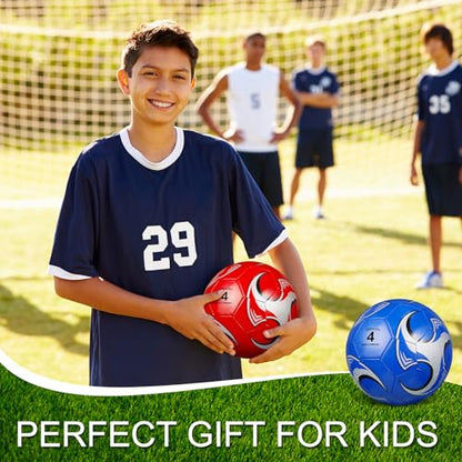 Libima 13 Pcs Soccer Ball Bulk 10 Pcs Official Size 4, 5 Soccer Ball with 2 Pump and Carry Bag Outdoor Indoor Training Practice Football Sports Party Back to School