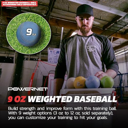 Powernet Weighted Baseball, Outdoor Baseball Training Equipment for Improving Throwing Velocity and Strength for Pitching, Training Balls Sold Individually