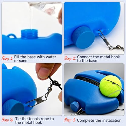 Tennis Practice rebounder, Solo Tennis Trainer Rebound Ball. Equip Your Home Backyard Court Today. Lead Daily Athletic Drills steadily utilizing This Useful Tennis Ball on String for Practice - color: Orange-Round