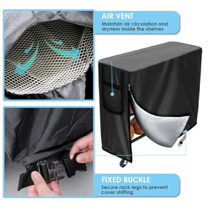 Basketball Rack Cover Garage Ball Storage Rack Cover Waterproof Sports Equipment Organizer Cover Dustproof Outdoor Indoor Ball Storage Rack Cover