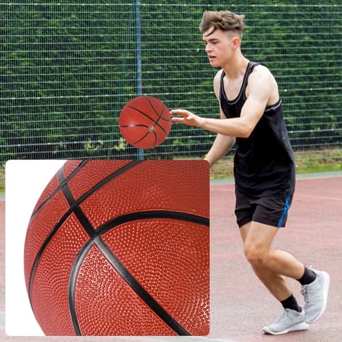 Aoneky Indoor/Outdoor Rubber Basketball with Pump - Size 1/2/3/5/6/7 Basketballs