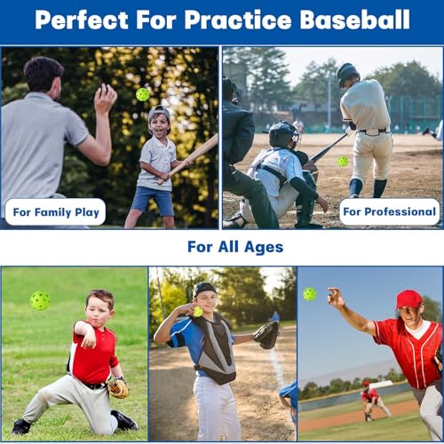Coopay 20/40 Pack Practice Baseball Softball Plastic Training Balls Lightweight Hollow Limited Flight Softballs for Hitting, Pitching,Batting Training Indoor Outdoor Use - color: Green, style: 20 Pack