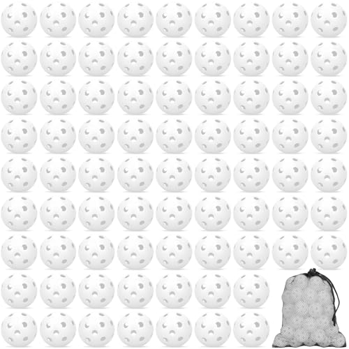 Coopay 20/40/80 Pack Mini Plastic Practice Baseballs, 1.65inch Small Soft Training Balls with Drawstring Bag for Baseball Hitting, Pitching & Batting Training, Indoor & Outdoor - color: White, style: 80 Pack