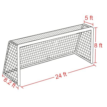 Luwint Full Size Soccer Goal Net Polyethylene Post Replacement Netting 24 x 8 Ft