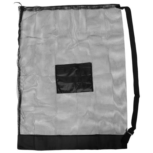 UKCOCO Heavy Duty Mesh Basketball Volleyball Soccer Ball Bag with Drawstring and Shoulder Strap, Outdoor Sports Equipment Storage Carrier for Team Training and Game Use
