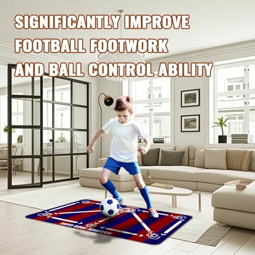 Soccer Training Equipment,Soccer Training Mat Improve Strength,Agility and Coordination,Anti-Slip Silent Absorption Soccer Footwork Training Mat,Soccer Trainer for Indoor/Outdoor Drills - style: Training Set 35*23 IN - D