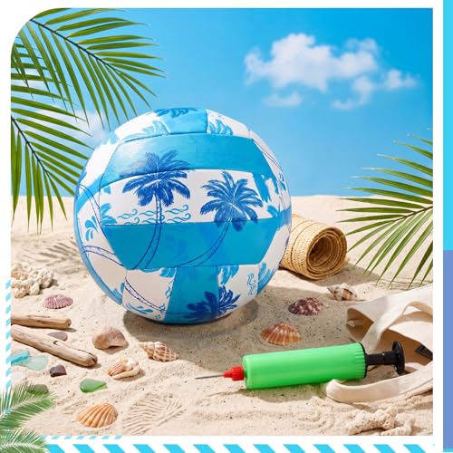 Jenaai 8.5 Inch Waterproof Water Volleyball for Pool with Pump All-Purpose Soft PU Beach Volleyball for Adults Swimming Pool Summer Game Accessories Outdoor and Indoor