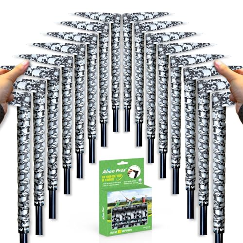 Alien Pros Golf Grip Wrapping Tapes - Innovative Golf Club Grip Solution - Enjoy a Fresh New Grip Feel in Less Than 1 Minute - style: 16-Pack Skull