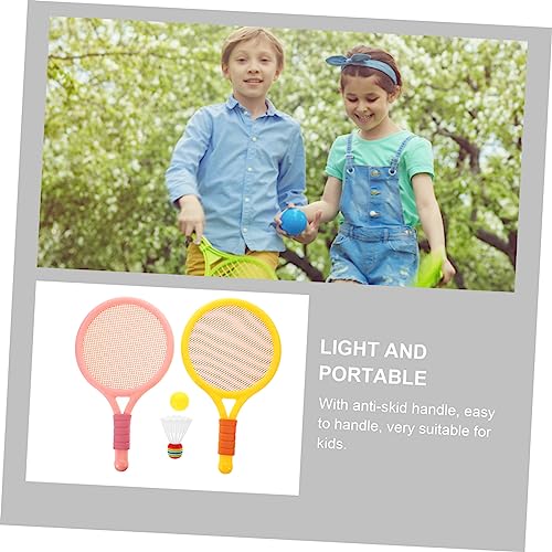 1Set Portable Badminton Racket for Rackets with Balls Lightweight Durable Outdoor Sports for Family Fun and Parent Interaction