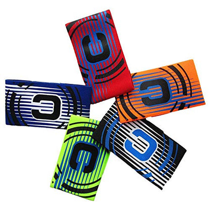 Haploon Football Soccer Captain Armband,Basketball Adjustable Player Bands,Colored Elastic Captain Armband Anti-Drop Captains Armbands for Adult - Pack of 5
