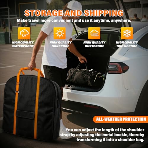 Foldable Poker Table Bag + Protective Cover (Fits 84" Tables) | 600D Oxford Fabric + Silver-Coated Dustproof Layer, Adjustable Shoulder Strap & Multi-Pocket Storage - size: 84 inch