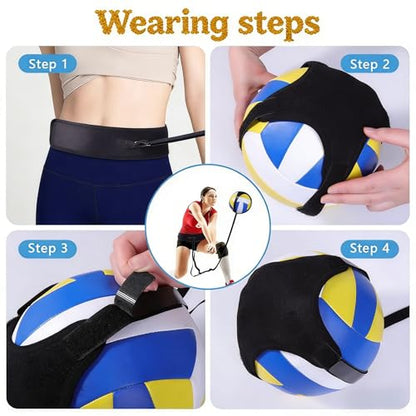 Volleyball Training Equipment Aid for Solo, Adjustable Volleyball Rebounder Trainer to Improve Serving Spiking Setting, Portable Practice Tool for Beginners Teen and Adult Players