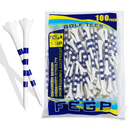 Golf Tees3 1/4" -100 Pack, Plastic Golf tees 3 1/4 inch 4-Prong Long Plastic Tees – Reduce Friction&Side Spin,Enhanced Durability & Stability,Also able to Work with a Variety of Drivers, hybrids.
