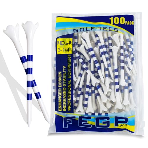 Golf Tees3 1/4" -100 Pack, Plastic Golf tees 3 1/4 inch 4-Prong Long Plastic Tees – Reduce Friction&Side Spin,Enhanced Durability & Stability,Also able to Work with a Variety of Drivers, hybrids.
