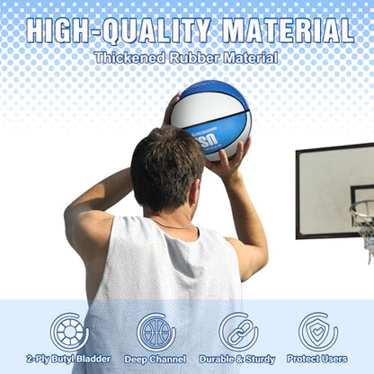 Lenwen 12 Pieces Rubber Basketball Bulk Official Size Basketball with Pump for Game Practice Training Street Ball Sport Gift for Kids Youth Teens Adults Indoor Outdoor Gift Back to School - size: Size 5