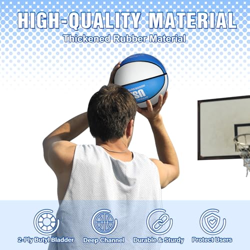 Lenwen 12 Pieces Rubber Basketball Bulk Official Size Basketball with Pump for Game Practice Training Street Ball Sport Gift for Kids Youth Teens Adults Indoor Outdoor Gift Back to School - size: Size 7