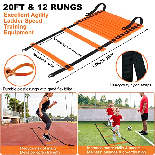 Kids Soccer Goals for Backyard, 2 of 6 x 4 ft Kids Soccer Goal Set Soccer Net with 10 Soccer Cones, Agility Ladder & Carry Bag, Portable Soccer Training Equipment. - color: Black