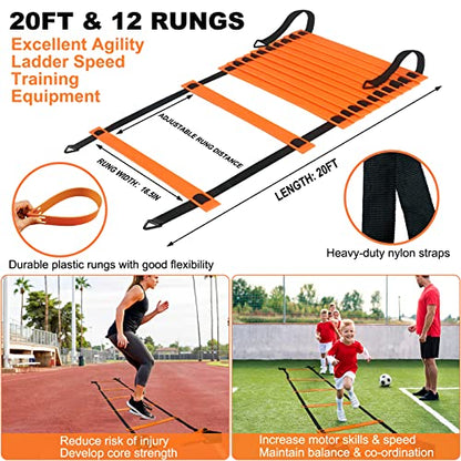 Kids Soccer Goals for Backyard, 2 of 6 x 4 ft Kids Soccer Goal Set Soccer Net with 10 Soccer Cones, Agility Ladder & Carry Bag, Portable Soccer Training Equipment. - color: Black