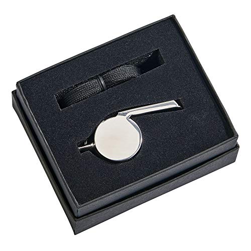 Creative Gifts International Stainless Steel Coach Whistle with Lanyard | Engravable Whistle | Durable Metal Whistle for Coaches Teachers and Sports Officials | Gift Idea