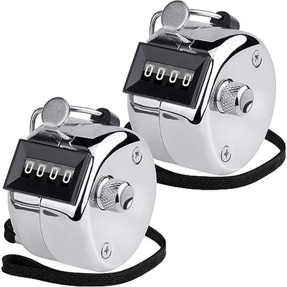 KTRIO Metal Handheld Tally Counter, 4-Digit Number Clicker Counter, Hand Mechanical Pitch Counters for Coaching, Knitting, People, Lap, Fishing, Golf and Row - style: 2 Pack
