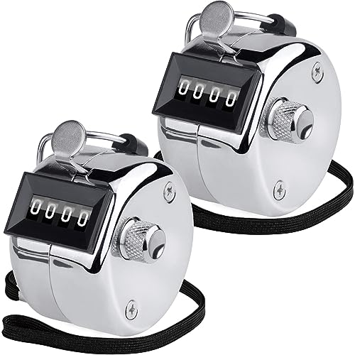 KTRIO Metal Handheld Tally Counter, 4-Digit Number Clicker Counter, Hand Mechanical Pitch Counters for Coaching, Knitting, People, Lap, Fishing, Golf and Row - style: 2 Pack