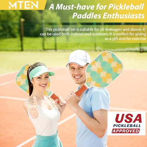 Pickleball Paddles Set of 2 or 4, or Single Paddle – USAPA Approved Fiberglass Surface Pickleball Rackets Set for Men & Women