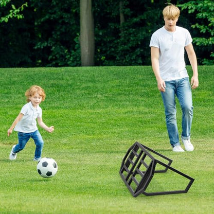 Soccer Rebounder Board, Soccer Wall Rebounder with 2 Angles, Portable Soccer Passing Board with Ground Nails, Soccer Training Equipment for Passing & Shooting Practice