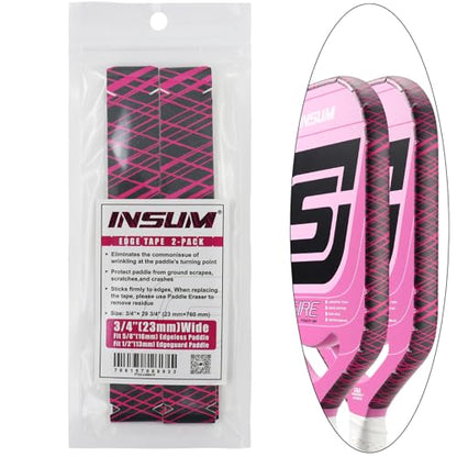 INSUM Pickleball Paddle Edge Guard Tapes Protection Tapes, Pre-Cut V, 20/23/26mm Width Protective Tapes for All Thickness Edges - color: Line-Pink, size: Width 23mm