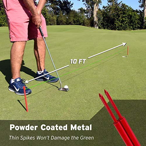 GoSports Down The Line 10 ft Putting String Guide - Golf Alignment Training Aid, Master Straight and Breaking Putts