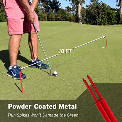 GoSports Down The Line 10 ft Putting String Guide - Golf Alignment Training Aid, Master Straight and Breaking Putts