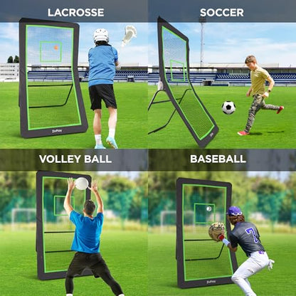 Lacrosse Rebounder for Backyard 7 x 4 ft Lacrosse Bounce Back Net for Lax Practice with Five Rebound Angles