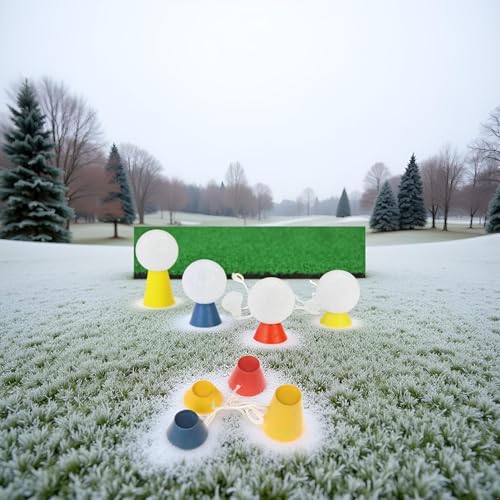 1 Set Winter Golf Tees,Rubber Golf Tees with 4 Different Heights for Frosty Days Hard Ground Home Driving Range Mat Training Practice Kits,Prevent Loss Golf Ball Holder,Golf Accessory