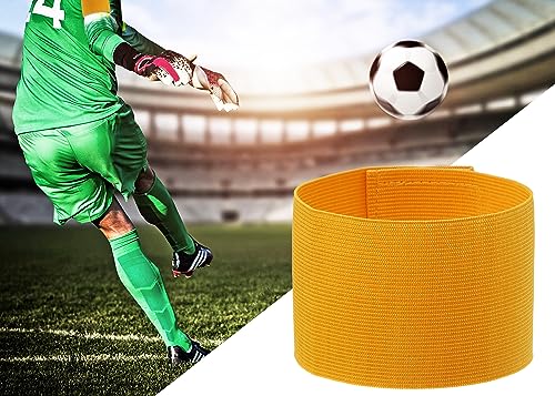ONLYKXY 3PCS Captain Armbands 7x32.5CM/2.75x12.79inch Adjustable Leader Armband Team Sport Armband for Soccer Basketball Volleyball School Team Competition Coach Players Wrist Arm Bands - color: Dark Yellow