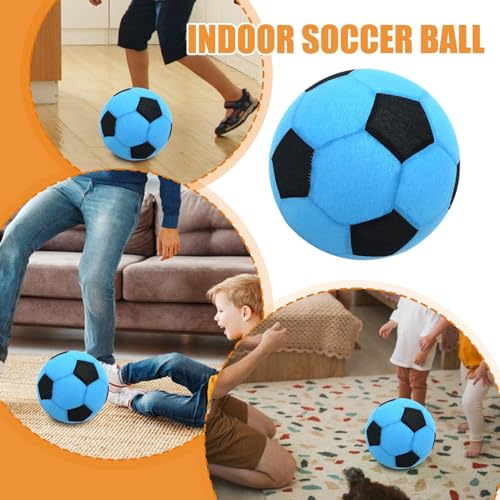 Inflatable Soft Football, Simulation Soccer Ball, 9.84 Inches Beach Toy with Leakproof, Elastic PVC Spheres, Indoor Play Toy with Bounce Design, Blow Up Football for Outdoor Use - color: Velvet Blue